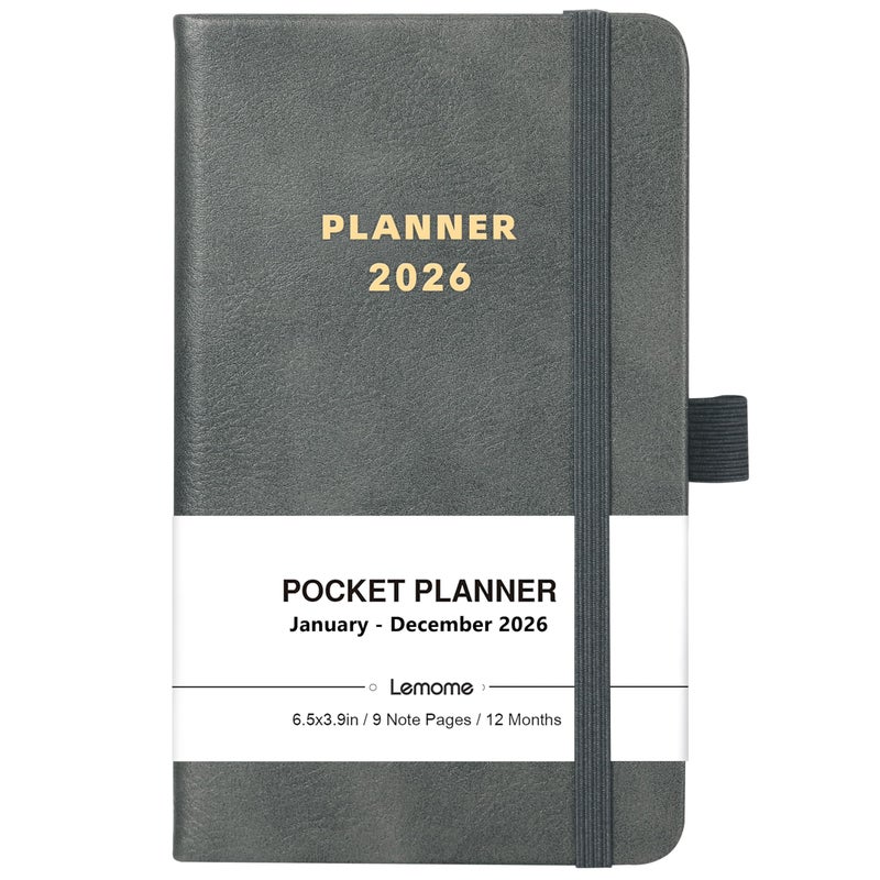 Lemome 2026 Pocket Calendar - 2026 Pocket Calendar for Purse, Jan. 2026 to Dec. 2026, 6.4'' x 3.9'' 2026 Planner Weekly and Monthly, 2026 Planners with Elegant Leather - Image 1